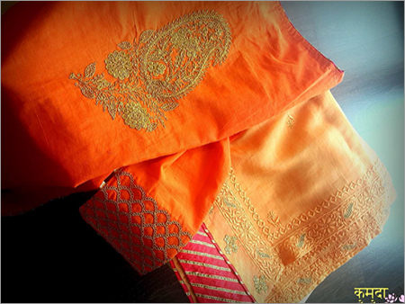 Cotton Hand Embroidery Saree