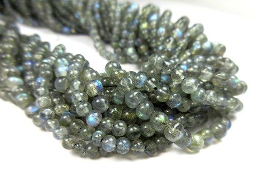 LABRADORITE SMOOTH 3-4 mm BEADS-13 INCH LONG STRAND