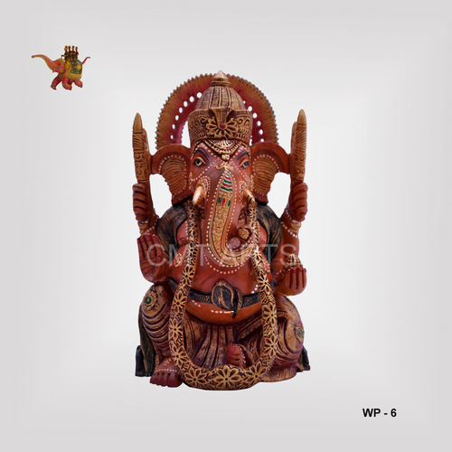 Wood Wooden Painted Ganesha/Colorful Ganesha