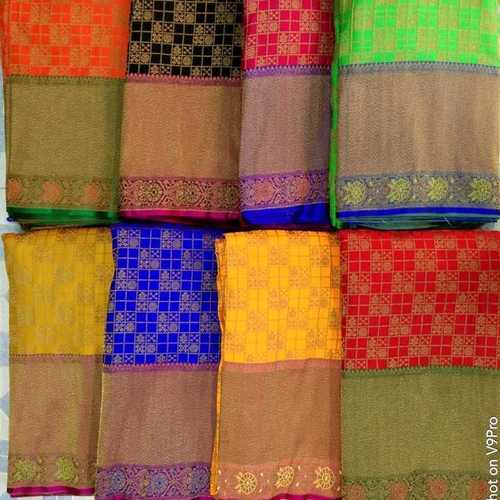 Banarasi one-sided border Brocade Fabric