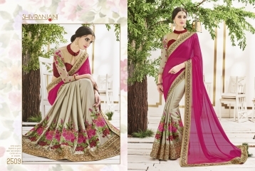 Vehemently Magenta Chiffon Satin Designer Saree