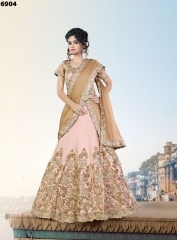 Miraculous Peach Raw Silk Lehenga Choli