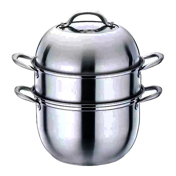 Cookware - Stainless Steel 24 cm x 20 cm, Two Layers | Stackable Design, Efficient Steaming, Even Heating