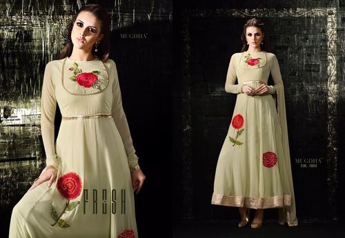 Beige Designer Anarkali Suit
