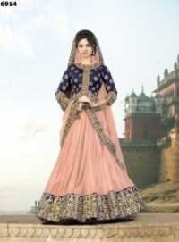 Palate Cream Lycra Net Lehenga Choli