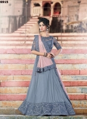 Inwrought Grey Net Lehenga Choli