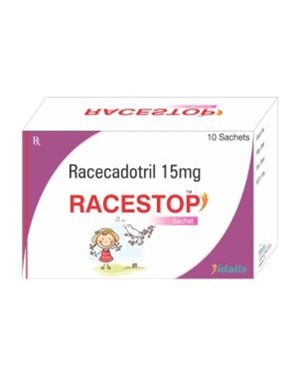RACESTOP Sachet - Purple, 15mg Racecadotril | Anti-Diarrheal, Rapid Relief, Electrolyte Balance