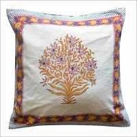 Cotton Handloom Cushion Cover - 100% Cotton, Square Shape, White Color | Intricate Printed Patterns, Colorfastness, Easily Washable