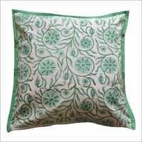 Knitted Cushion Covers - 100% Cotton, Square Shape, White-Green Color | Colorfastness, Shrinkage Proof, Intricate Printed Patterns