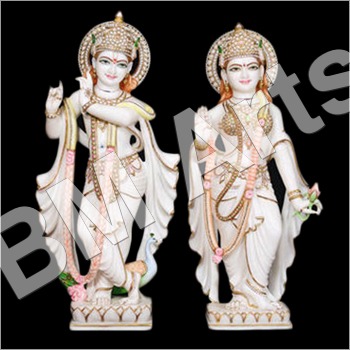 White Marble Radha Krishna Statue