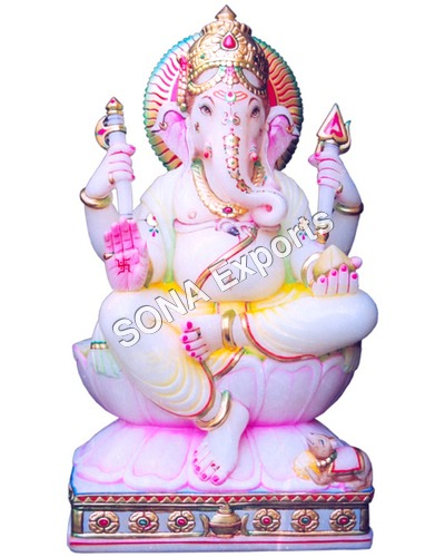 Carving Makrana Marble Ganesha Statue