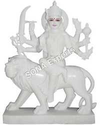 Spotless white Marble Durga Statue