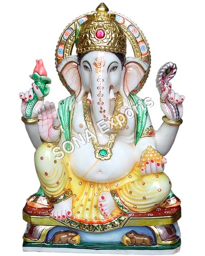 Marble Ganesha Murti From Jaipur