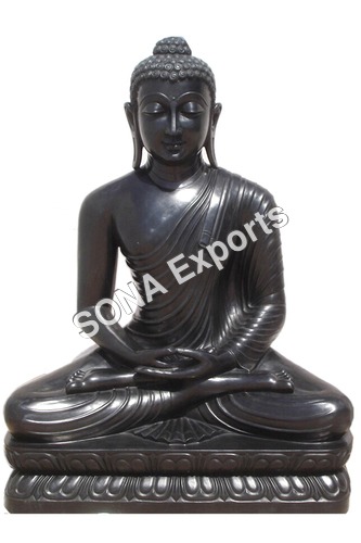 Black Marble Buddha Statues