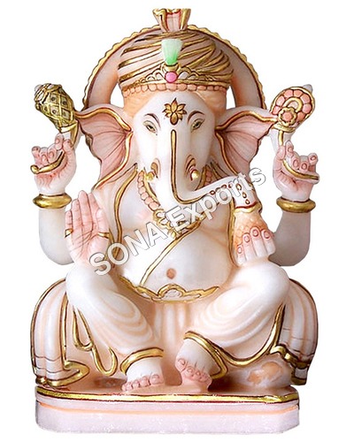 Pure white Marble Ganesha Statue