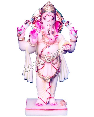 Standing Marble Ganesha Statue Moorti