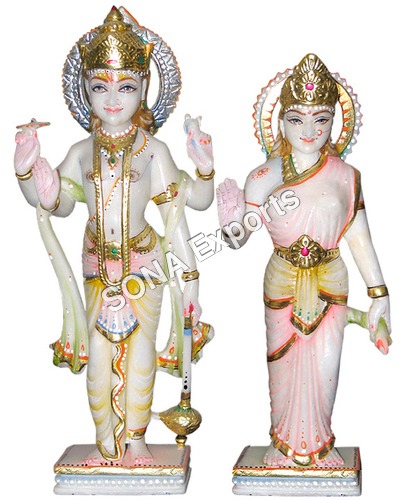 Marble Laxmi Narayan Statue