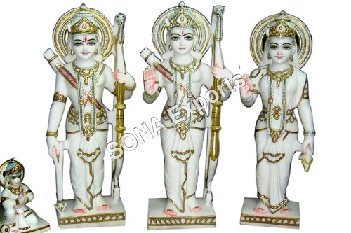 Sculpture Makrana Marble Ramdarbar Statue ( Ram Family)