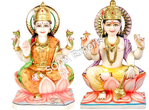 Marble Vishnu Laxmi Statue