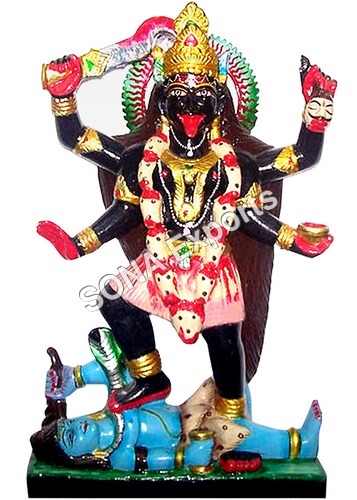 Black marble maha Kaali Statue