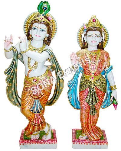 Makrana Marble Radha Krishna Statue