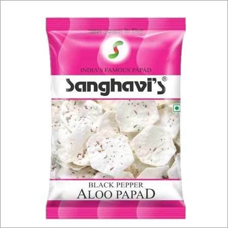Potato Papad Black Pepper - Freshly Prepared with Udad Dal Edible Oil and Salt | Crisp Texture Great Flavor Easy to Digest No Artificial Colors