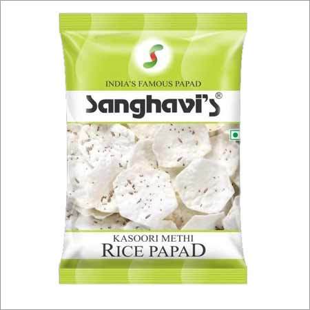 Rice Papad Kasuri Methi - Rice Flour, Edible Oil, White Color | Crispy Snack, Salty Taste, Longer Shelf Life