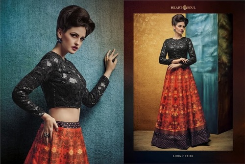 Orange Stylish Lehangas