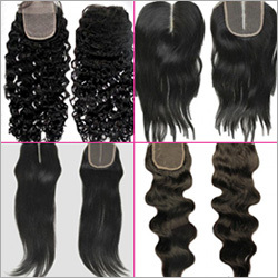 Lace Closures - Remy Human Hair, 10 Bundles | Black, Softness, Tangle-Free, Easy to Use, Beautiful Curls