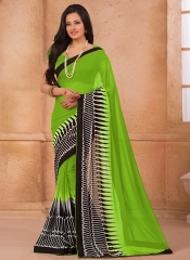 Beckoning Green Georgette Designer Saree