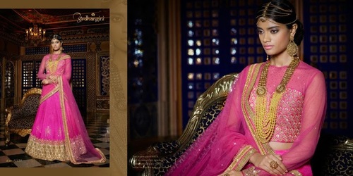 Hot Pink Trendy Lehangas