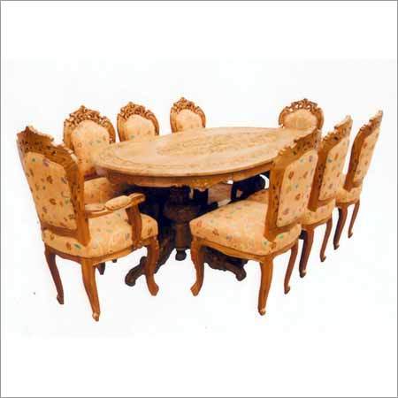Antique Wooden Dining Set - Solid Rosewood, Natural Finish | Elegant Design, Eco-Friendly, UV Resistant, Durable