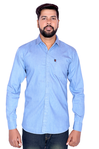 Sky Blue London Looks Denim Regular Shirts