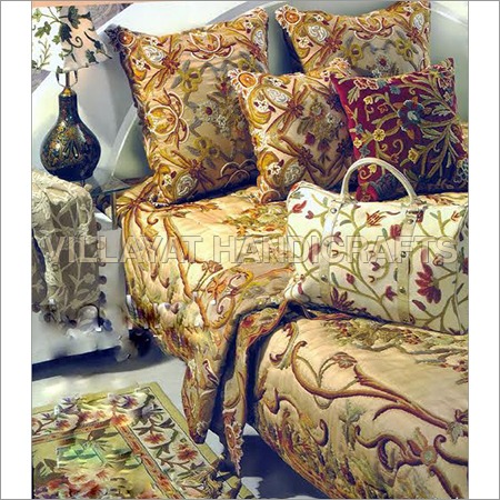 Hand Woven Crewel Cushion Cover
