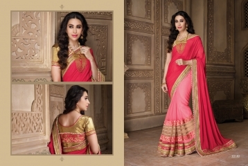 Classical Red Chiffon Satin On Net Designer Saree