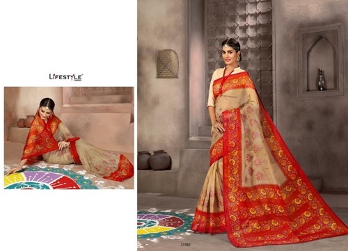 Cotton Silk Digital Print Saree