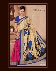 Beckoning Cream Coonoor Silk Saree