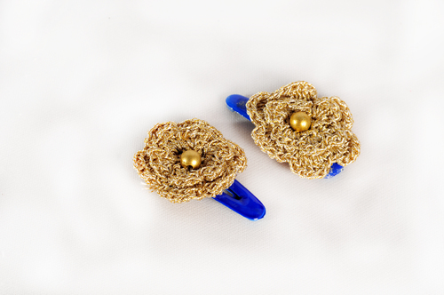 All Colours Crochet Golden Hair Clips