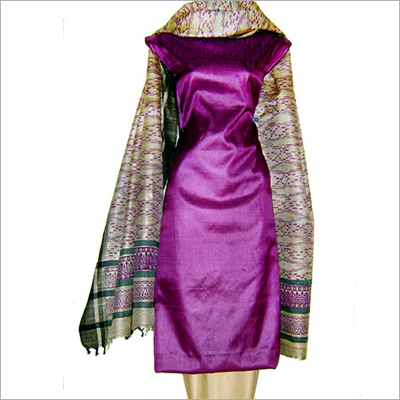 Buy Dee's Alley Block Printed Pure Tussar Silk Dress Material at Amazon.in