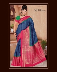 Printed Cute Blue Coonoor Silk Saree