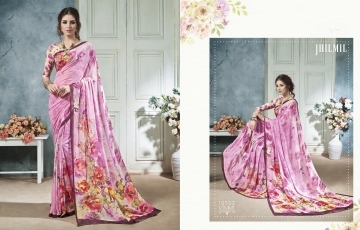Exotic Pink Georgette Saree