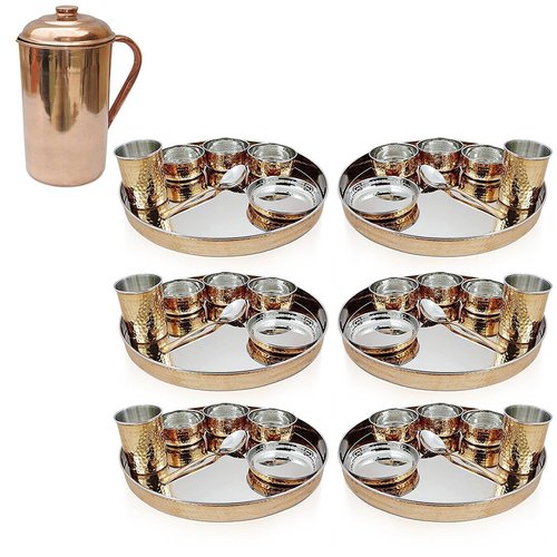 Dinnerware Stainless Steel Copper Thali set/Dinnerset