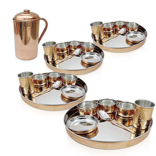 Dinnerware Stainless Steel Copper Thali set/Dinnerset