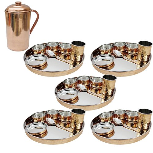 Dinnerware Stainless Steel Copper Thali set/Dinnerset