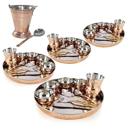 COPPER THALI SET OF 4