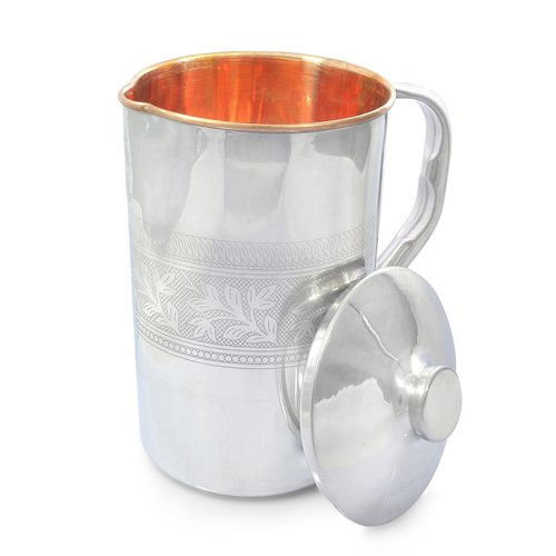 Copper Jug Pitcher Outside Stainless Steel