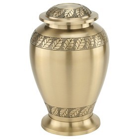 Gold Golden Leaves Brass Urn