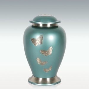 Brass Cremation Urn - Elegant Butterfly Design | Non-Corrosive Surface, Metallic Finish, Extraordinary Polish