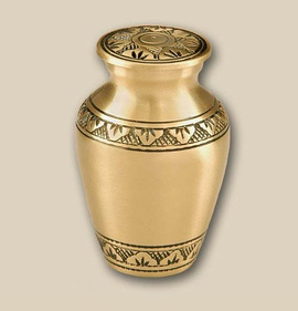 Brass Classic Bronze Engraved Cremation Urn