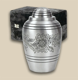 Brass Pewter Bouquet Cremation Urn